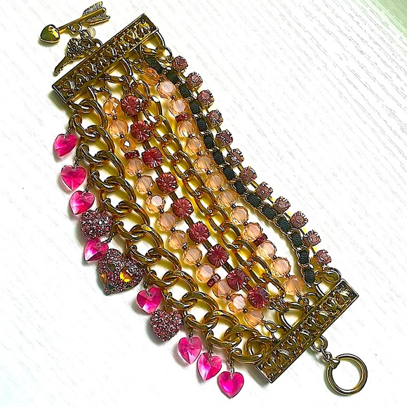 Betsey Johnson multi strand Pink Bracelet - Picture 3 of 6